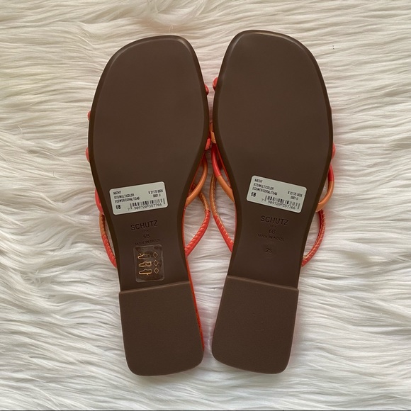 SCHUTZ Nathy Strappy Sandal 6 Coral/Toasty NIB - Picture 6 of 10